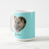 Mug Photo Template Glitter Heart With Pet Custom Name (Devant gauche)