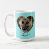 Mug Photo Template Glitter Heart With Pet Custom Name (Gauche)