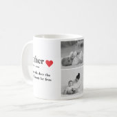 Mug Photo & Texte Moderne Coeur Rouge Mère Cadeau (Devant gauche)