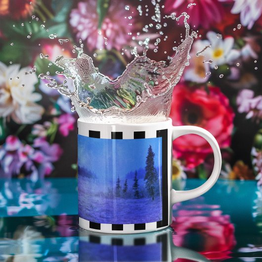 Mug Photo triptyque à rayures noires et blanches