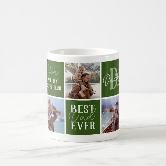 Mug Photo verte de papa moderne Collage (Centre)