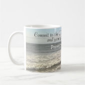 Mug Photo Wavy Ocean Shore Proverbes Bible Verse (Gauche)