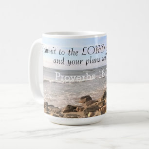 Mug Photo Wavy Ocean Shore Proverbes Bible Verse Sea