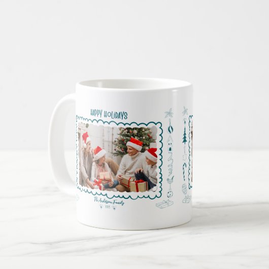 Mug Photo Whimsical Quirky Doodle Holiday (Devant gauche)