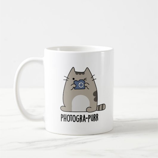 Mug Photograh-purr Funny Chat Photographe Pun (Gauche)