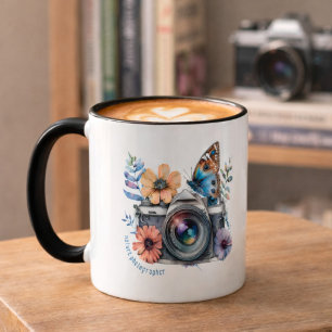 Mug Photographe de la nature Papillon floral poignée n