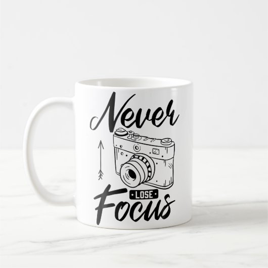 Mug Photographer Never Lose Focus Camera Photography P (Gauche)