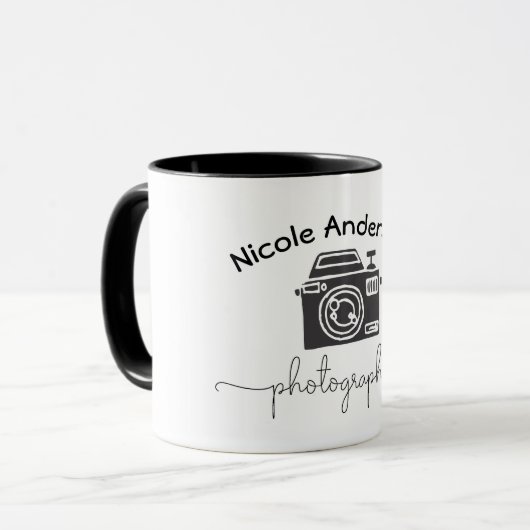 Mug Photographie Caméra moderne minimal Logo Graphique (Devant gauche)