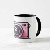 Mug Photographie de la caméra de tir rose tendance (Devant droit)
