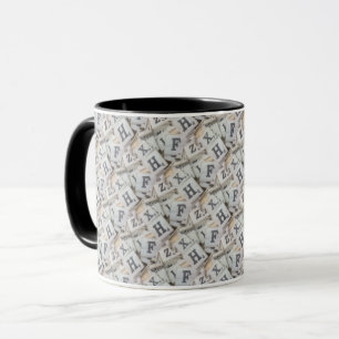 Mug Photographie de l'art des tuiles de lettres d'alph