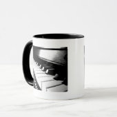 Mug Photographie de piano noir et blanc classique (Devant gauche)
