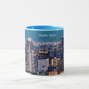 Mug photographie du paysage urbain d'Osaka Japon