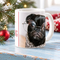 Photographie personnalisée de chien de Noël drôle