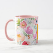 Mug Photomarine violet rose pâle couleur d'eau monogra (Gauche)