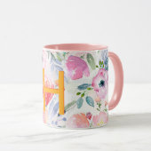 Mug Photomarine violet rose pâle couleur d'eau monogra (Devant droit)