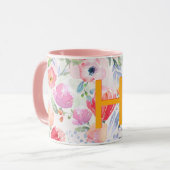 Mug Photomarine violet rose pâle couleur d'eau monogra (Devant gauche)