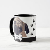 Mug Photos d'animaux de compagnie sur Cute Dog Bone Aj (Devant gauche)