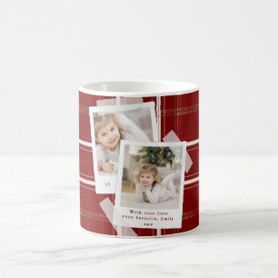 Mug Photos de carreaux burgundy Cabine Cosy Plaid Trad