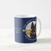 Mug Photos de Chien Papa le plus pawsome Bleu (Devant droit)