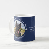 Mug Photos de Chien Papa le plus pawsome Bleu (Devant gauche)