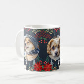 Mug photos de chiens de vacances personnalisées (Devant gauche)