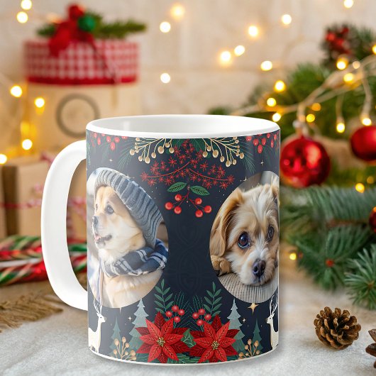 Mug photos de chiens de vacances personnalisées