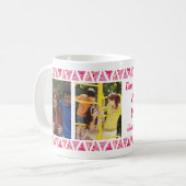 Mug Photos de la coutume 3 et texte - frontières roses (Devant gauche)