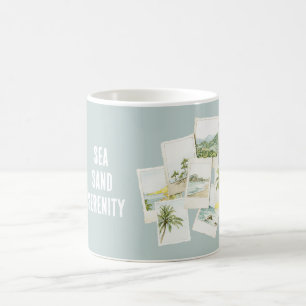 Mug Photos de la plage de sérénité de sable de mer tro