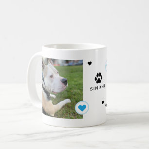 Mug Photos de Modern Dog 2 coeurs nom