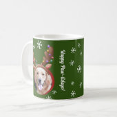 Mug Photos de Noël de chien avec Père Noël Reindeer An (Devant gauche)