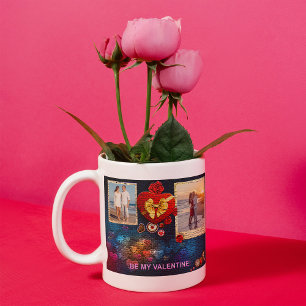 Mug Photos et nom personnalisés Coeur Soyez ma mosaïqu