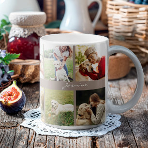 Mug Photos modernes Collage Taupe Chien