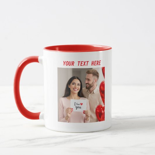 Mug Photos personnalisées et Heureuse Sainte-Valentin (Gauche)