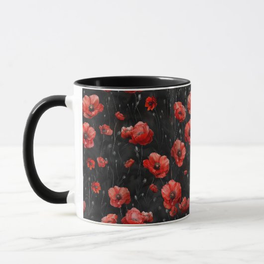 Mug Photos rouges en noir (Gauche)