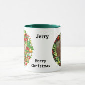 Mug Photos x 2 Cadeau de Noël Chien Maman Café (Centre)