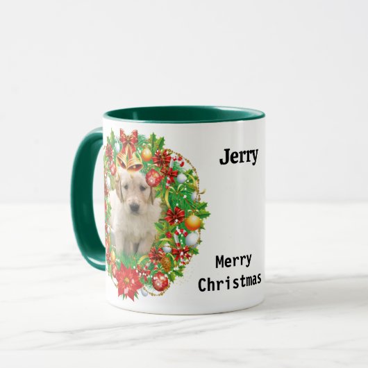 Mug Photos x 2 Cadeau de Noël Chien Maman Café (Devant gauche)