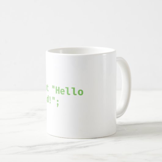 Mug php - print hello world - Codage Pun (Devant droit)