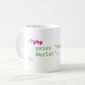 Mug php - print hello world - Codage Pun (Devant gauche)