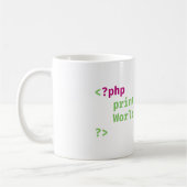 Mug php - print hello world - Codage Pun (Gauche)