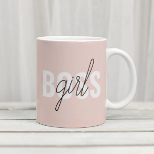 Mug Phrase moderne Pastel Rose fille Boss Phrase