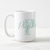 Mug Phyllis nom signification et P monogramme texte ve (Gauche)