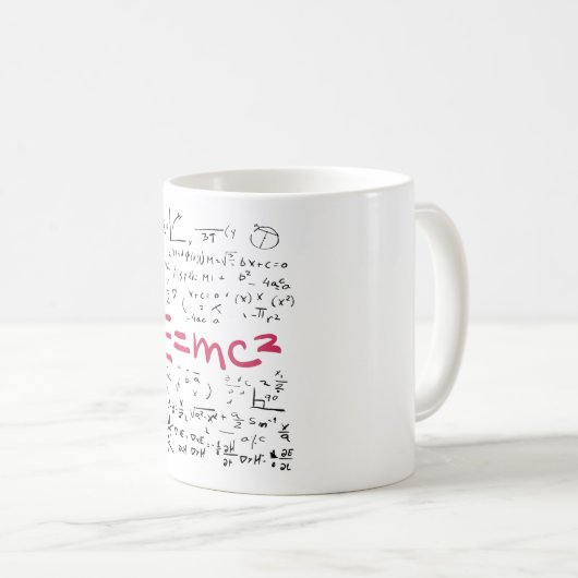 Mug Physics and Math Formulas EMC2 (Devant droit)