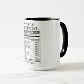 Mug Physothérapeute Nutrition Fiches (Devant droit)