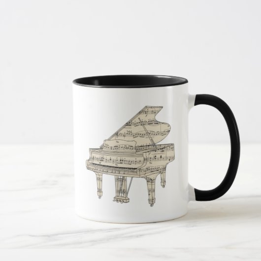 Mug Piano à queue et notes de musique (Droite)