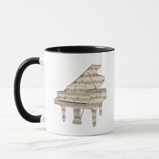 Mug Piano à queue et notes de musique (Gauche)