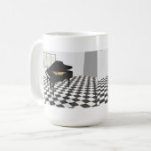 Mug Piano à queue et plancher de tuiles : modèle 3D : (Devant gauche)