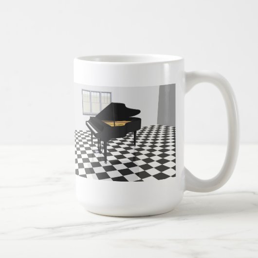 Mug Piano à queue et plancher de tuiles : modèle 3D : (Droite)