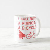 Mug Piano Bicycle 	 Bike Pianist Cyclist Instrument Gi (Devant droit)