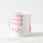 Mug Piano Bicycle 	 Bike Pianist Cyclist Instrument Gi (Devant gauche)