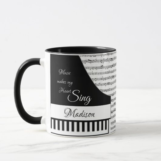 Mug Piano personnalisé (Gauche)